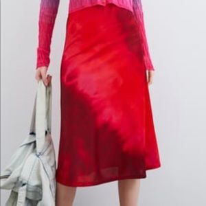 NWT Zara pink tie dye maxi skirt Sz M